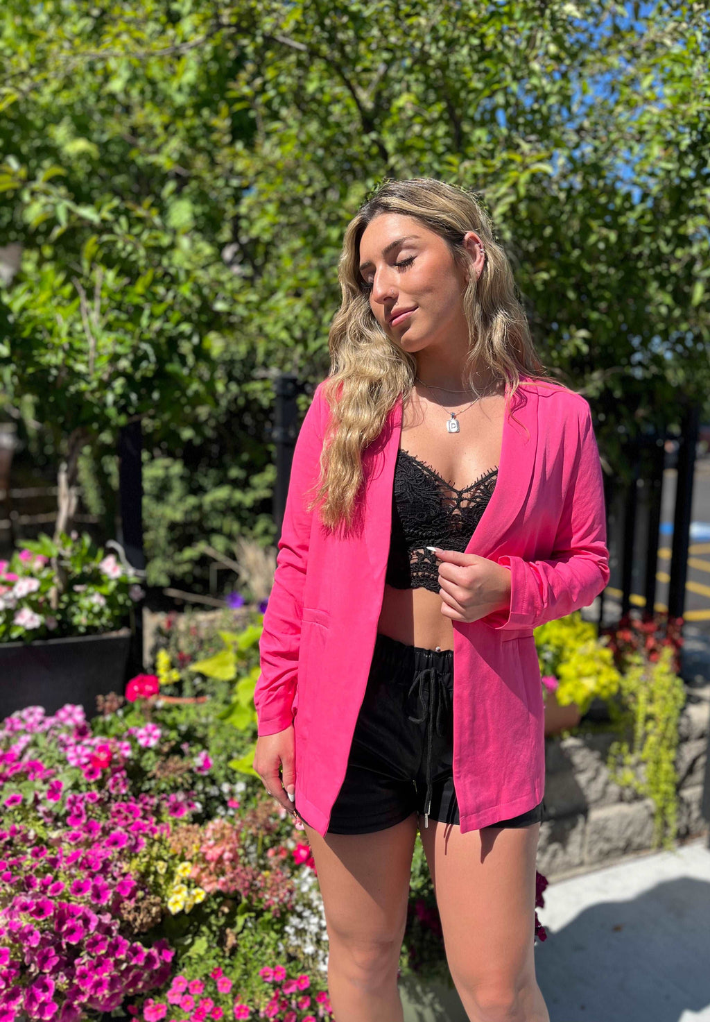 womens hot pink blazer