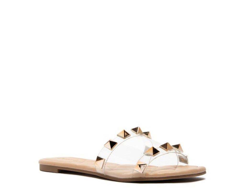Queen B Studded Slides - Jaclyn Sue Boutique