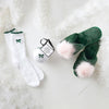 Cozy Socks in Ornament - White with Green Bow: 100% Polyester / One Size Fits Most