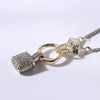 Square Pendant CZ Pave Necklace: K / ONESIZE