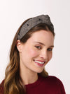 TWEED BOW HEADBAND,CHARCOAL