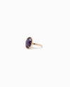 Oval Stone Open Ring: Black