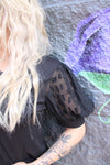 Girls Night Out Puff Sleeve Top | Black