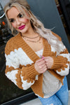 Oversized Scallop Pattern Knit Cardigan