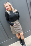 Houndstooth Jacquard Mini Skirt