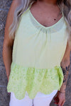 Majestic Peplum Halter Top | Lime