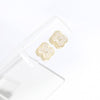 Gold Tone Outline CZ Pave Clover Post Earrings: EG / ONE SIZE