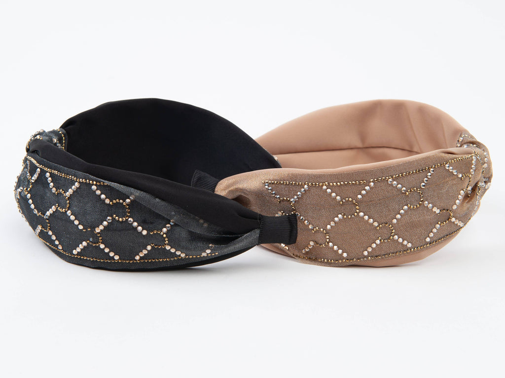 ADORN BEADED HEADBANDS Black