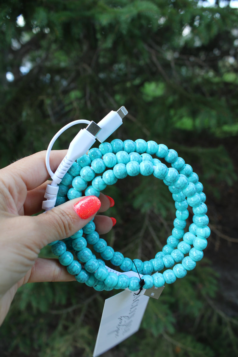 Beaded Cell Phone Chargers | Clear