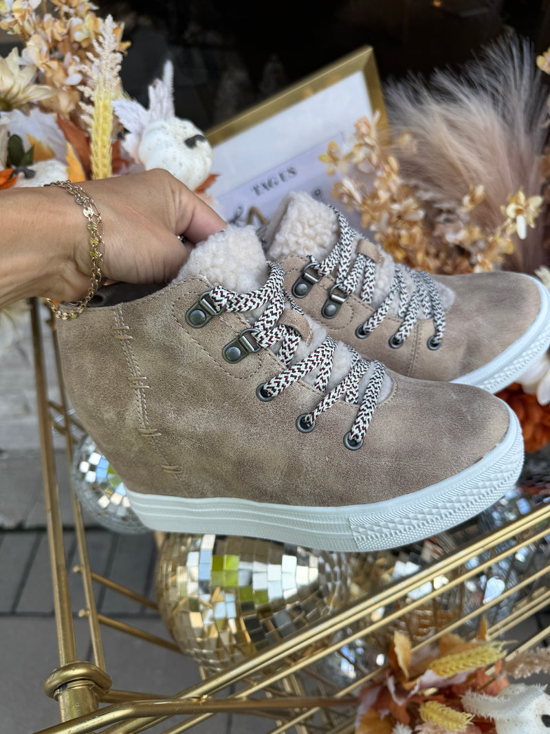 Tiburon Sneaker Wedge in Cream by Naughty Monkey