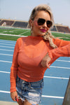 Metallic Mesh Top | Gameday Orange