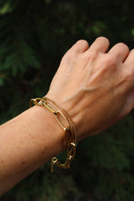 Oversized Paper Clip Mixed Chain Bracelet Gold