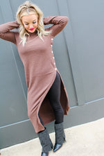 Longline Tunic with Button Detailed Slit