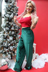 A Fashionista Holiday Velvet Pants | Hunter Green