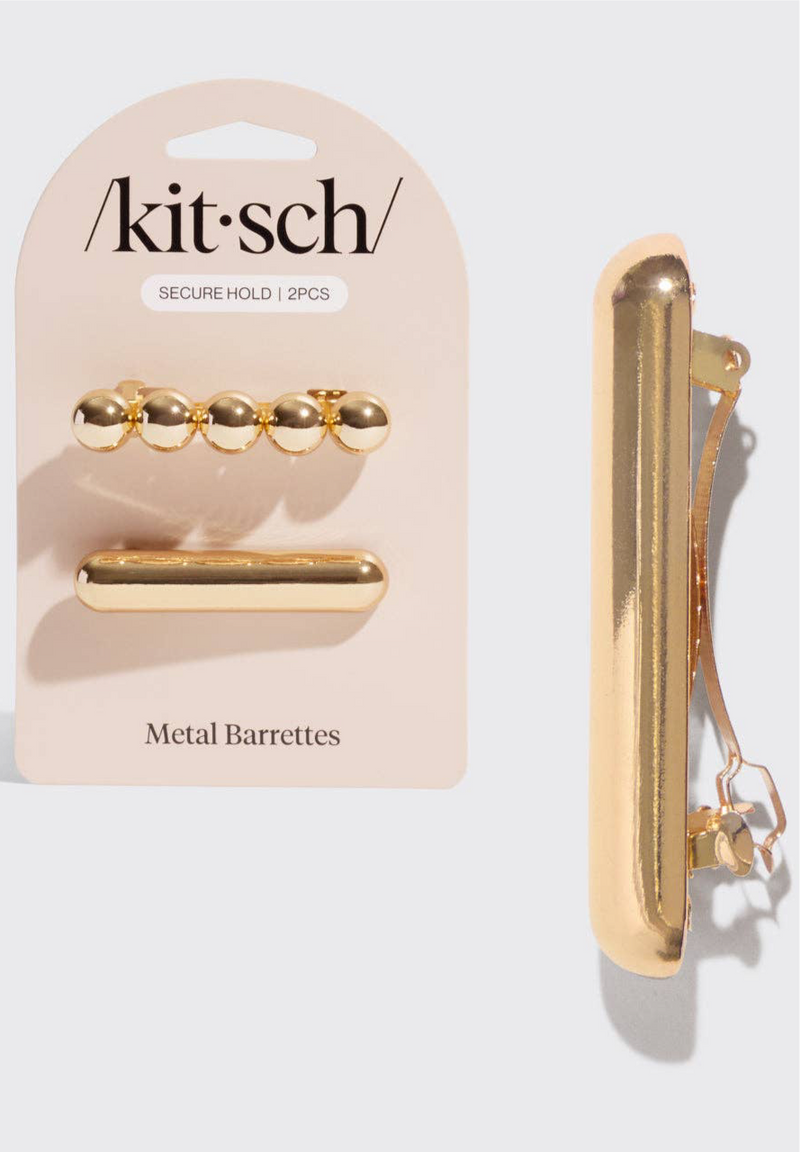 Gold Metal Barrettes