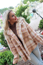 Fall Farm Button Down Oversize Printed Faux Fur Jacket