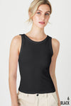 Reversible Ribbed Tank Top: Black