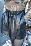 Faux Leather Skort by Mono B | Black