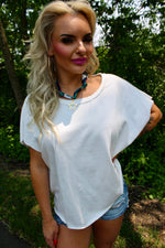 Summer Chill Boat Neck Twist Back Top | Ivory