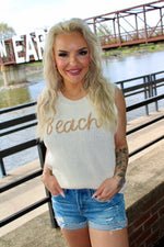 Shore Club Beach Printed Sweater Tank