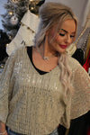 Celestial v front sequined poncho