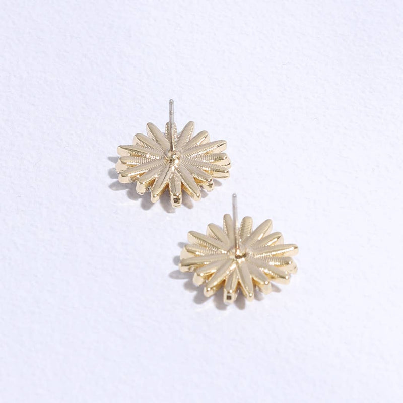 Starburst Shape CZ Pave Stone Stud Post Earring: E / ONE SIZE