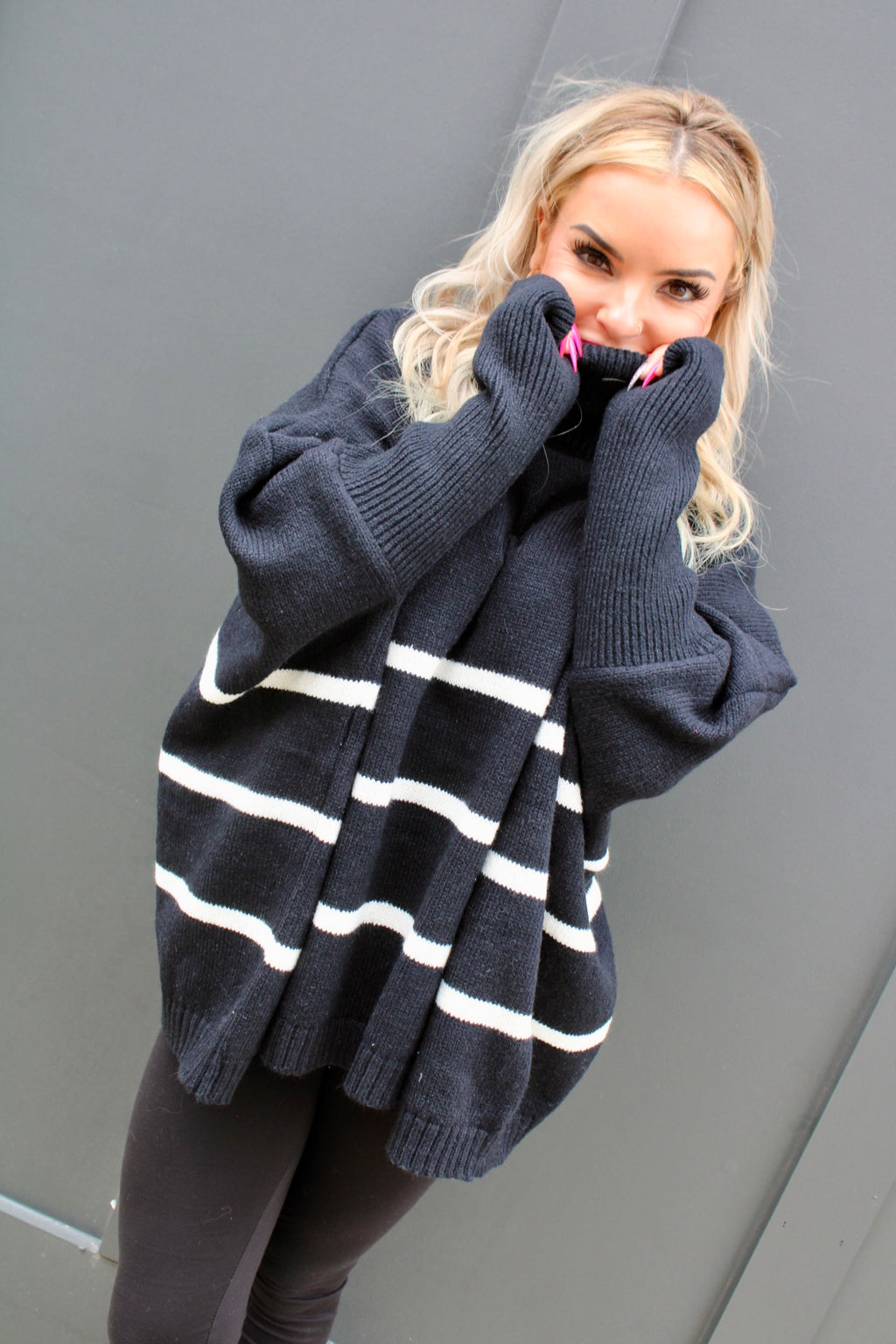 Striped Turtleneck Sweater