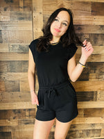Places to Be Open Back Romper | Black