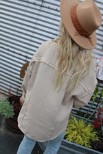 Pleasantly Fall Fray Detail Shacket | Beige