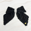 Lovely Tweed Bow Hair Clip: Black