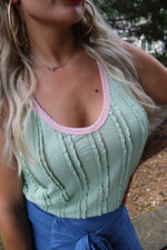 Hot to Trot Ruffle Detail Tank | Sage