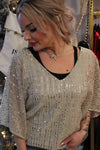 Celestial v front sequined poncho