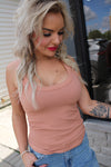 Nikibiki Reversible Ribbed Tank Top: Mocha Mousse