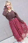 The Fall Lace Layered Maxi Skirt