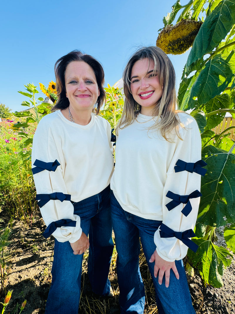 Take a Bow French Terry Sweatshirt | Ecru