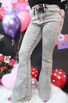 Vervet High Rise Over Dyed Acid Wash Super Flare Jeans