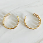 Linked Golden Hoop Earrings: Gold