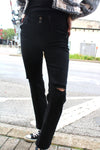 Risen High Rise Ankle Straight Jean | Black
