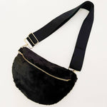 Butter Soft Furly Sling Bag: Black