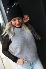 Crewneck Sleeveless Sweater | Gray