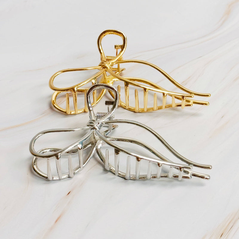Annie Metal Bow Hair Claw Set Of 2