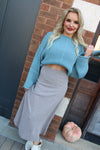 Long-Sleeve Ribbed Sweater | Teal Green