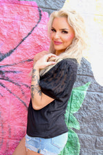 Girls Night Out Puff Sleeve Top | Black