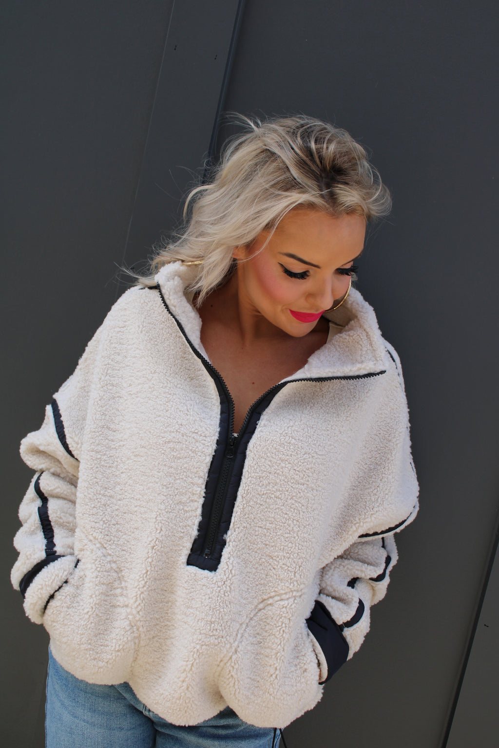 Sherpa Black Trim and Teddy Jacket