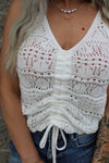 Ina Boho Drawstring Sweater Vest | Beige