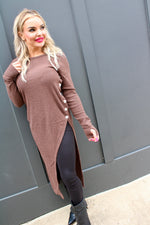 Longline Tunic with Button Detailed Slit