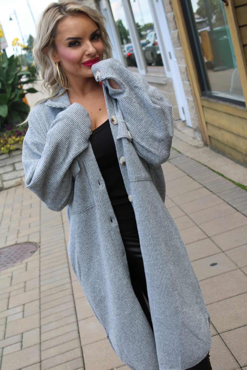 Restocked Soft And Cozy Oversized Waffle Jacket | Heather Gray