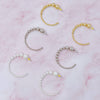 Gradation Bauble Hoop Earrings: Silver