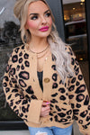 Luxe Leopard Vintage Gold Button Pocket Cardigan