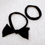 Jersey Bow Hair Ties Set Of 2: Black
